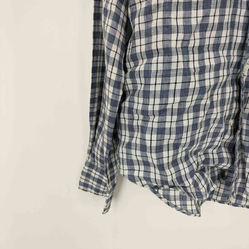 ユナイテッドアローズグリーンレーベルリラクシング UNITED ARROWS green label relaxing フレンチリネン チェックシャツ ボタンダウン メンズ JPN:M